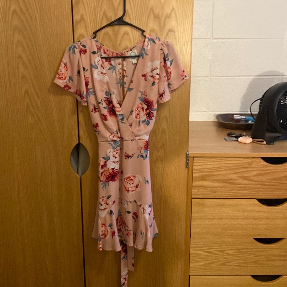 Pink floral dress